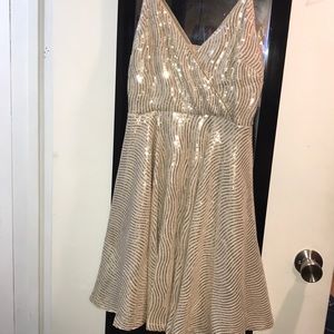 Gold Sequin Party Dress